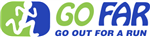 Go Far Go Out for a Run with an image of a running person